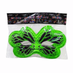 Antifaz de Mariposa Neón Verde para Hora Loca x 12