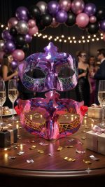 et de Antifaces de Mascarada Metalizados con Brillo - Image 3